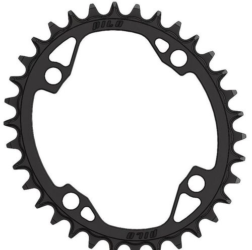 PILO 34T Narrow Wide CNC ELLIPTICAL Chainring Shimano 104 BCD (0mm offset) Black Hard Anodized