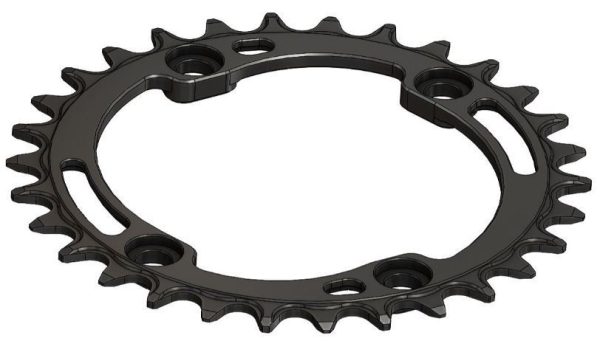 PILO 32T Narrow Wide CNC Hyperglide+ Chainring Shimano 96 BCD Asymmetric Black Hard Anodized - Image 2