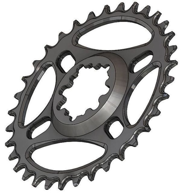 PILO 32T Narrow Wide CNC Chainring Sram Direct (6mm) fitting Black Hard Anodized - Image 2