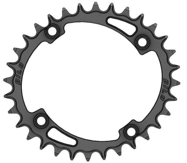 PILO 32T Narrow Wide CNC ELLIPTICAL Chainring Shimano 104 BCD  Black Hard Anodized - Image 3