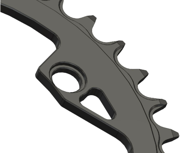 PILO 38T Narrow Wide CNC Chainring Shimano Hyperglide+ 104 BCD (0mm offset) Black Hard Anodized - Image 3