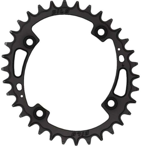 PILO 34T Narrow Wide CNC ELLIPTICAL Chainring Shimano 104 BCD  Black Hard Anodized