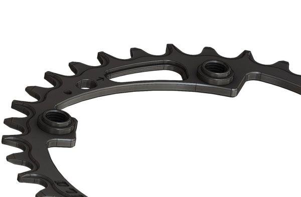 PILO 34T Narrow Wide CNC ELLIPTICAL Chainring Shimano 104 BCD  Black Hard Anodized - Image 3