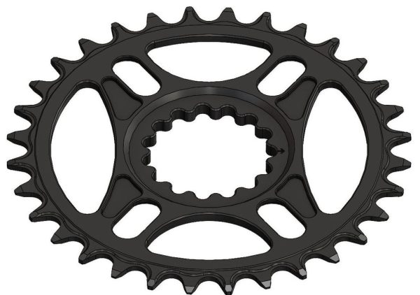 PILO 34T Narrow Wide CNC Chainring e*thirteen direct, Black Hard Anodized - Image 2