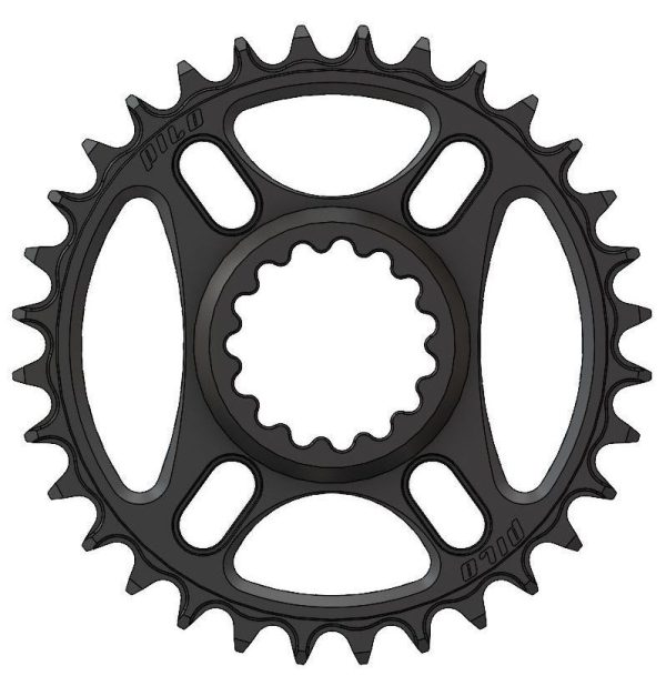 PILO 34T Narrow Wide CNC Chainring e*thirteen direct, Black Hard Anodized