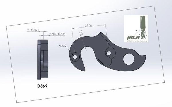 PILO D369 CNC – Gear mech derailleur hanger – fits Colnago - Image 2