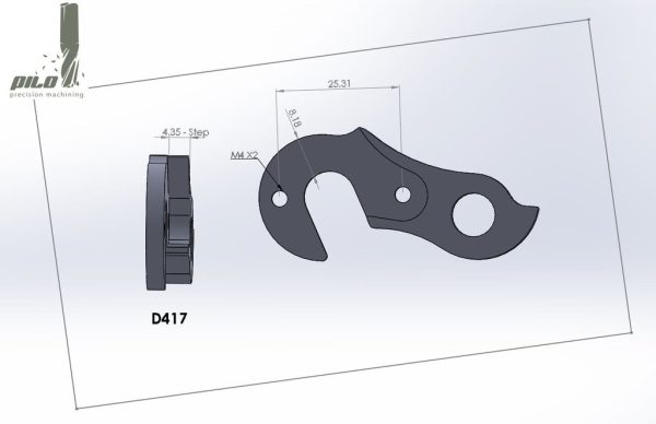 PILO D417 CNC – Gear mech derailleur hanger – fits Colnago - Image 3