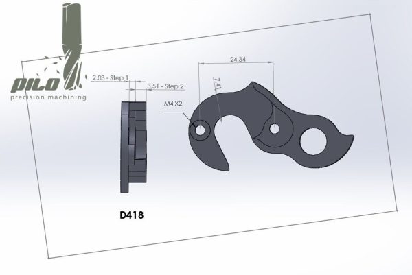 PILO D418 CNC – Gear mech derailleur hanger – fits Colnago - Image 3