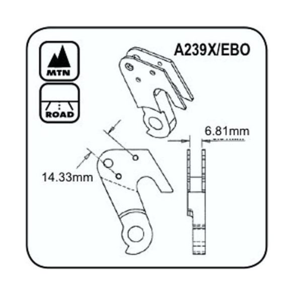 PILO D46 CNC – Gear mech derailleur hanger – #A239X/EBO - Image 4