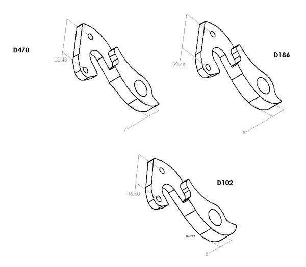 PILO D470 CNC – Gear mech derailleur hanger – Pinarello - Eddy Merckx - Haibike etc - Image 2