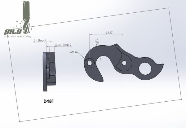 PILO D481 CNC – Gear mech derailleur hanger – fits Colnago - Image 2