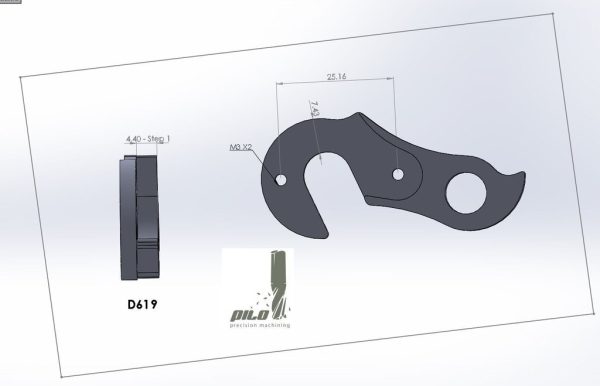 PILO D619 CNC – Gear mech derailleur hanger – fits Colnago - Image 3