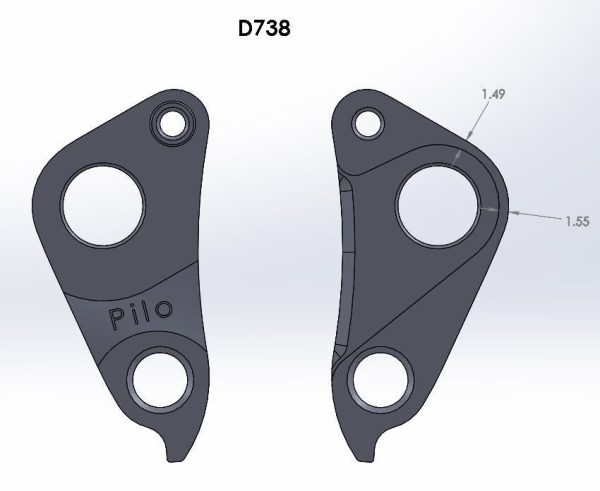 PILO D738 CNC – Gear mech derailleur hanger – Specialized #S172600003 / #S16260002 - Image 3