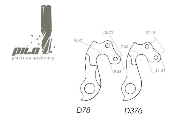 PILO D78 CNC – Gear mech derailleur hanger – Canyon #8 - Fuji - Marin #16 etc - Image 3