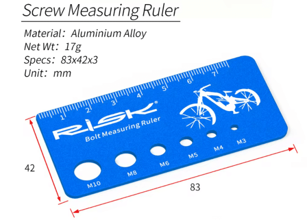 Workshop Bolt Thread & Length Identifier and Measuring Tool